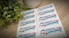Custom Cute christmas theme Thank you stickers ( 1×2 5/8 «) 100 snowman labels
