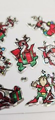 Vtg BJ Decal Holiday Reindeer Stickers Prism 246 Vending Specialties Christmas