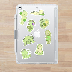 13 Smiski Stickers –Cute Minimal Glow-Inspired Sticker Pack for Journals, Laptop