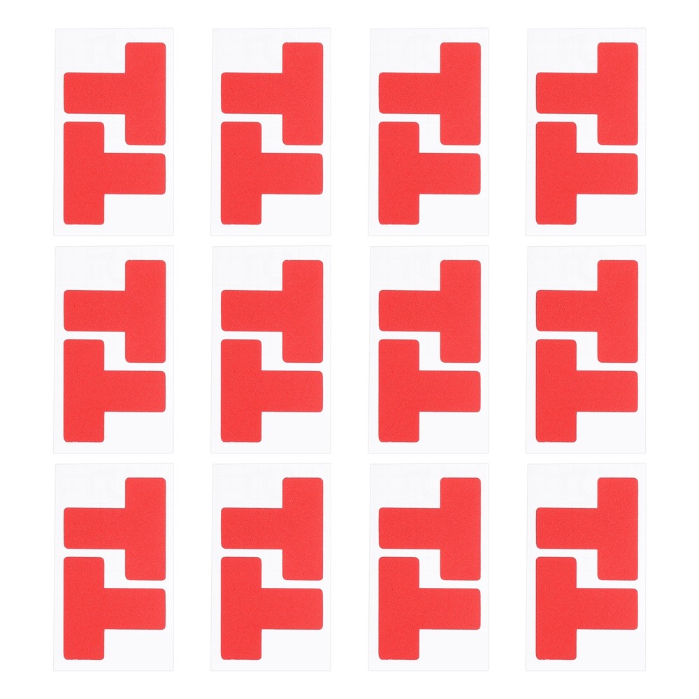 5S Location Marking Corner, (3x3x1.2 Inch, Red) (24Pcs), T-shaped Sticker