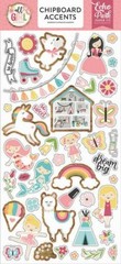 GIRL Loved Sweet Princess Mermaid Unicorn Dream Echo Park Chipboard Accents