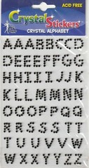 NEW! Mark Richards Crystal Stckrs BLACK Alphabet tiny gems 00331 Fast FREE Ship!