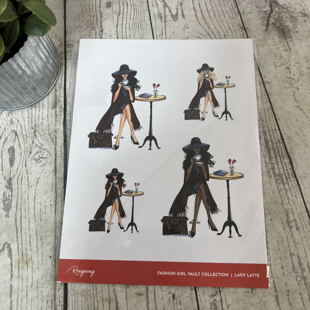 Rongrong Fashion Girl Vault Lady Latte Sticker Sheet Planner New