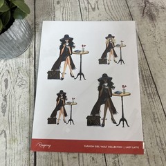 Rongrong Fashion Girl Vault Lady Latte Sticker Sheet Planner New