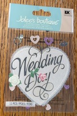 RARE Jolees Wedding Day Title Hearts Ring Flowers Ceremony 3D Scrapbook Stickers
