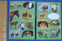 #22 NEW Lot-7 Sheets Horses Stickers Cardmaking Scrapbook Crafts DIY 1 Missing