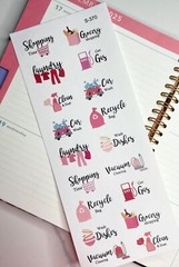 Laundry,Home Cleaning, bathroom,Floor :Handmake Erin Condren Planner Sticker