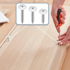 Demissle 120 Pcs #8 White Wood Screws Fast Self Tapping Wall Plate Screws White