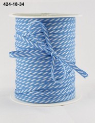 MAY ARTS RIBBONS~SOLID DIAGONAL STRIPE~BLUE & WHITE~1/8TH INCH WIDE X 3 YARDS!