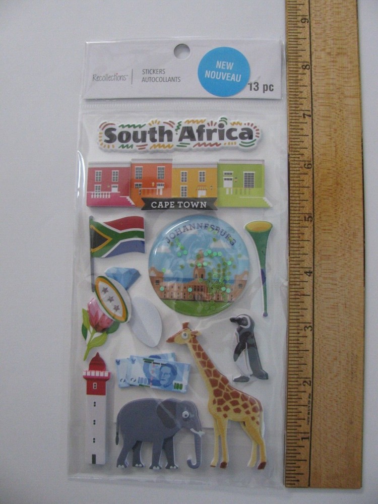Recollections Dimensional Stickers SOUTH AFRICA Cape Town Johannesburg Elephant