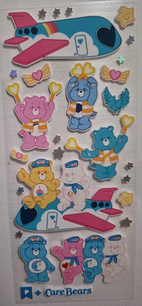Pipsticks Care Bears 3 X 7 Sticker Aviation Theme.