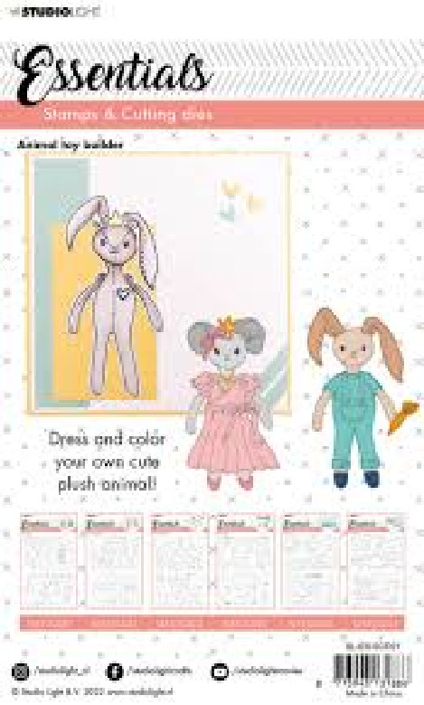 STUDIO LIGHT – ACRYLIC STAMPS N METAL DIES – ANIMAL TOY BUILDER