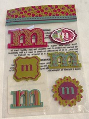 Michaels Floral Monogram M Stickers – 6 Pc Set Colorful & Decorative