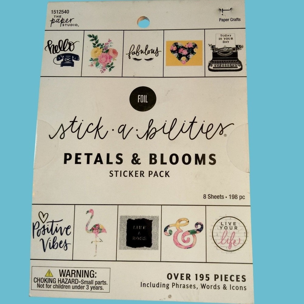 The Paper Studio Petals Blooms Sticker Book Flamingo Stick a Bilities
