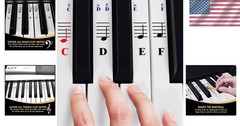Removable 52-Piece Piano Stickers for All Keyboards – Transparent Vinyl Design