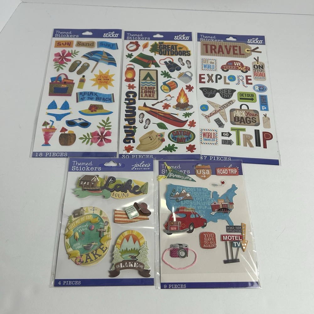 Lot of Road Trip & Camping Stickers! Themed Stickers Jolee’s Boutique
