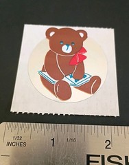 Vintage Stickers Small World Greetings Bear Foil Mylar Sticker Mod VTG 80’s