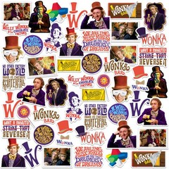 WILLY WONKA AND THE CHOCOLATE FACTORY VARIETY DIE CUT VINYL 50 CT STICKER PACK