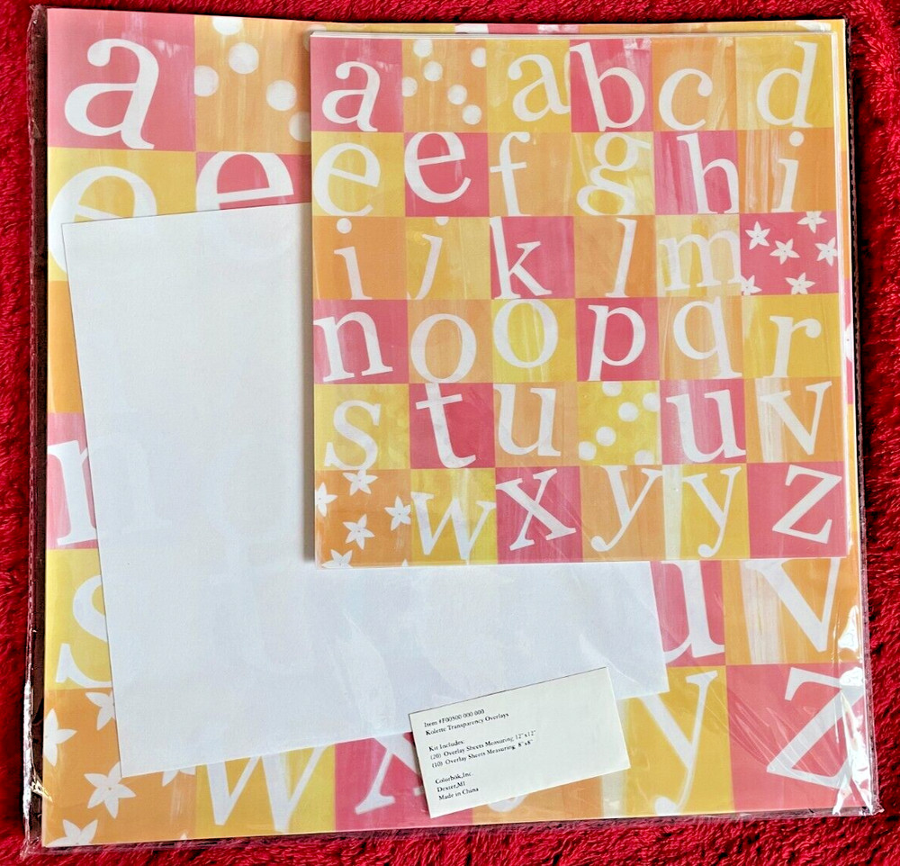 Colorbok «Kolette» Transparency Overlays Kit; 30 Sheets; New; Unopened