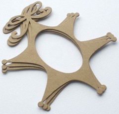 (3) STAR ORNAMENT – Christmas Picture Frames Chipboard Die Cuts – 4″ x 5″