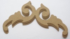 (4) ELEGANT CORNER FLOURiSH – Accent Scrolls Bare Chipboard Die Cuts