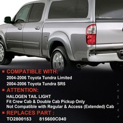 Tail Light Compatible With 2004 2005 2006 Toyota Tundra Crew & Double Cab Pic…