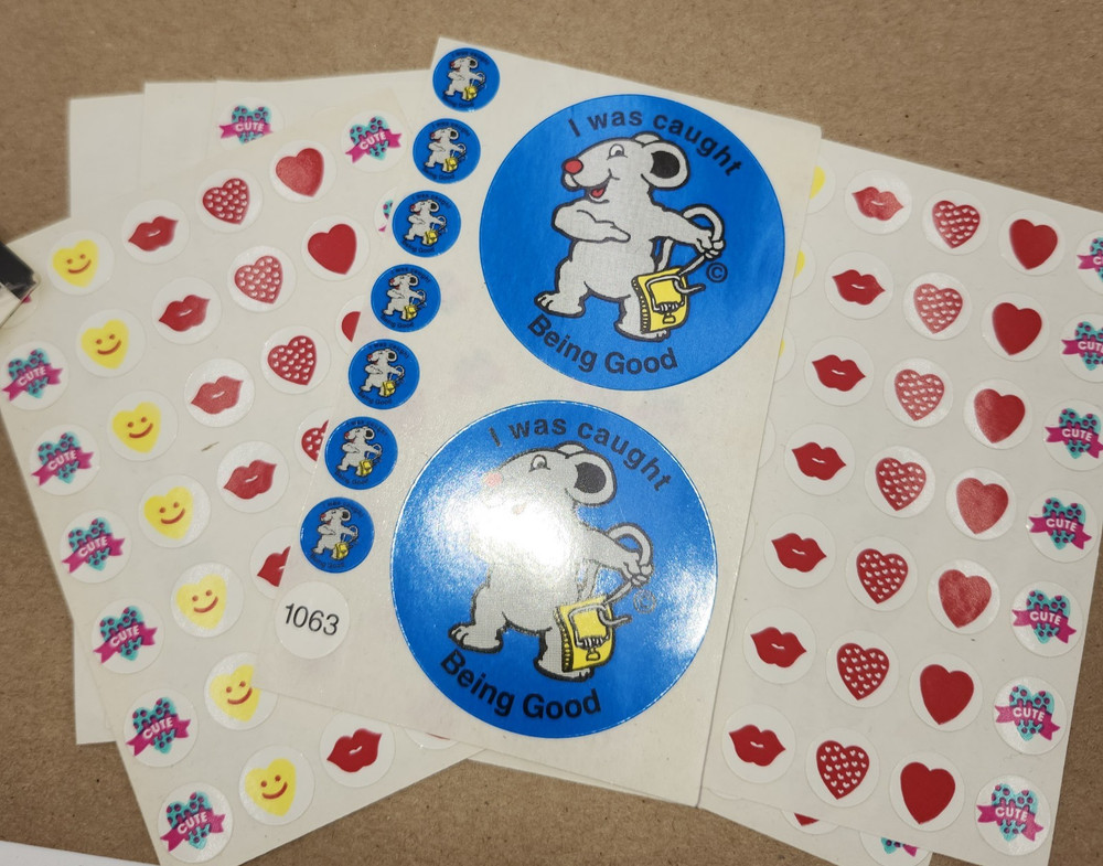 Lot of Vintage teacher reward stickers NEW mini sheets
