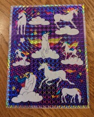 Vintage 1985 Sticker (1) Hallmark Razzle Dazzle Unicorn New