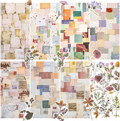 445 Pcs Vintage Scrapbook Paper, Journaling Supplies Kit, Delicate Decorative Pa