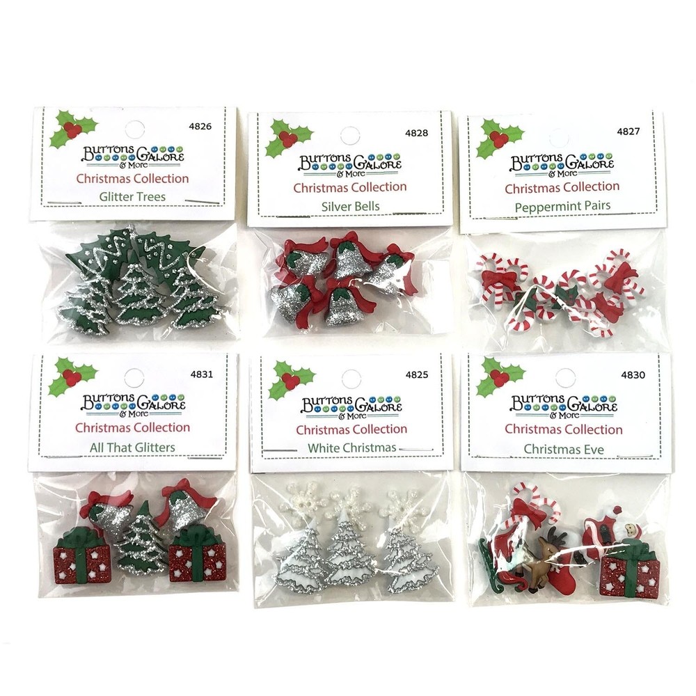 Buttons Galore 50+ Assorted Christmas Theme Buttons for Sewing & Crafts
