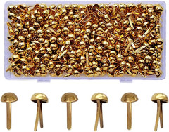 300PCS Gold Brass Paper Fasteners Mini Split Pins Brads for Crafts Scrapbooking