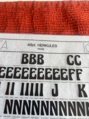 Three (3) Letraset INSTANT LETTERING Transfer Letters 48pt Herkules HAAS NICE 1