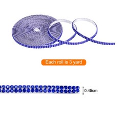 0.2 Inch Self Adhesive Rhinestone Strips 3 Yard for Crafts,Dark Blue