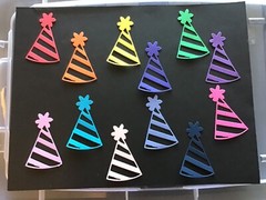 Large Party/Birthday Hats Die Cut Embellishments 12 pcs 2-1/2″ x 1-3/4″