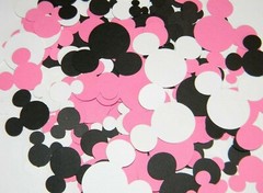 Minnie Mouse Inspired Confetti Birthday Party Decorations – Pink White and Black
