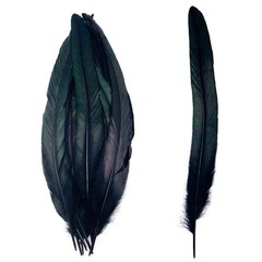 50pcs Black Long Rooster Coque Tail Feathers 12-14Inches for Hat Costume Deco…