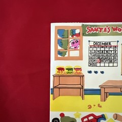 Vintage RARE Maxi Activity Sheet Stickers Sandylion Santa’s Workshop Elves 1984