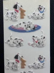 Vtg DISNEY 101 DALMATIONS 90’s Sandylion Flocked Fuzzy Puppy Dogs Stickers