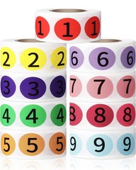 4500 Circle Number Stickers 1-9, 9 Colors, 1/2 Inch Inventory Labels for Organiz