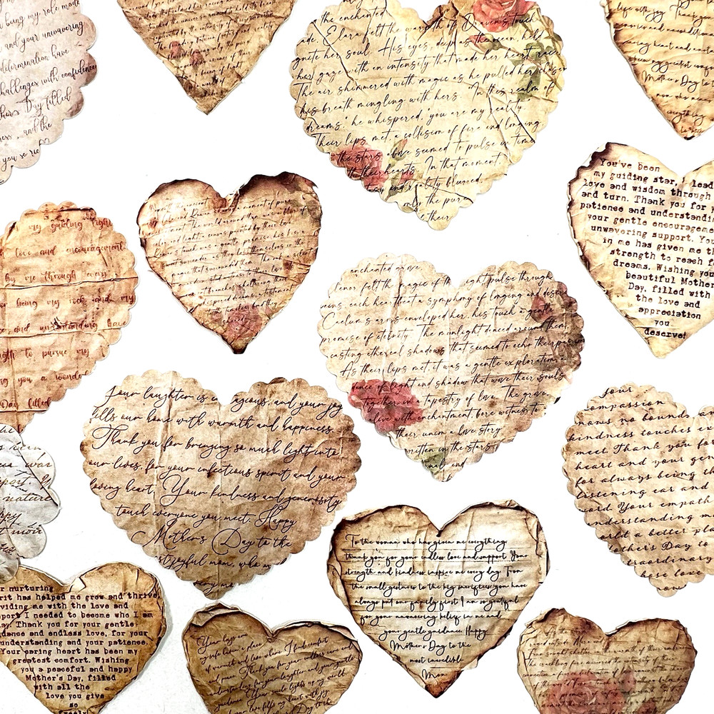 Heart Valentine’s Day Collage Stickers Love Junk Journaling Scrapbooking