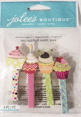 Jolee’s Boutique Embellishments – CUPCAKE CLIPS – 4 pcs