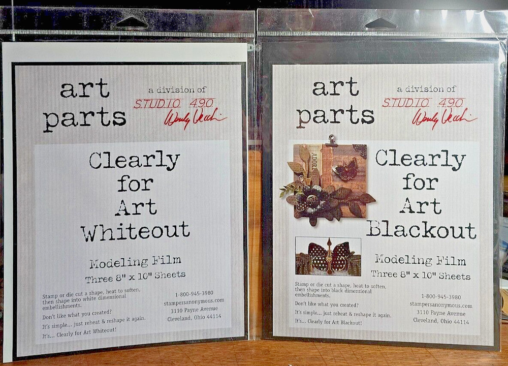 4 pkgs. Studio 490/Wendy Vecchi ART PARTS MODELING FILM, 2 whiteout, 2 blackout