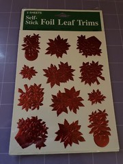 Vintage Eureka Gold Foil Trims Stickers, Still Sealed, Red Flowers.