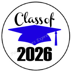 CLASS OF 2025 BLUE GRADUATION ENVELOPE SEALS LABELS STICKERS
