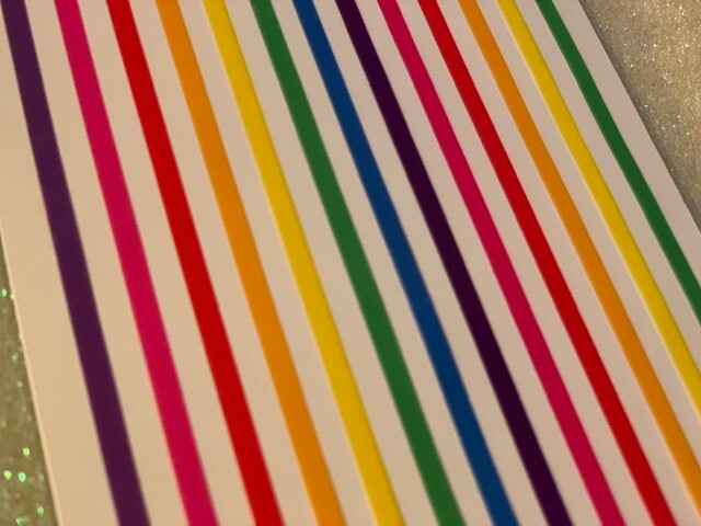 THE PAPER COMPANY BRIGHT MULTI-COLOR BORDER LINES (BUY 3 OR MORE FREE SHIPPING)