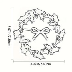 Holly berries wreath bow Metal craft die cut cutting paper machine cutters dies