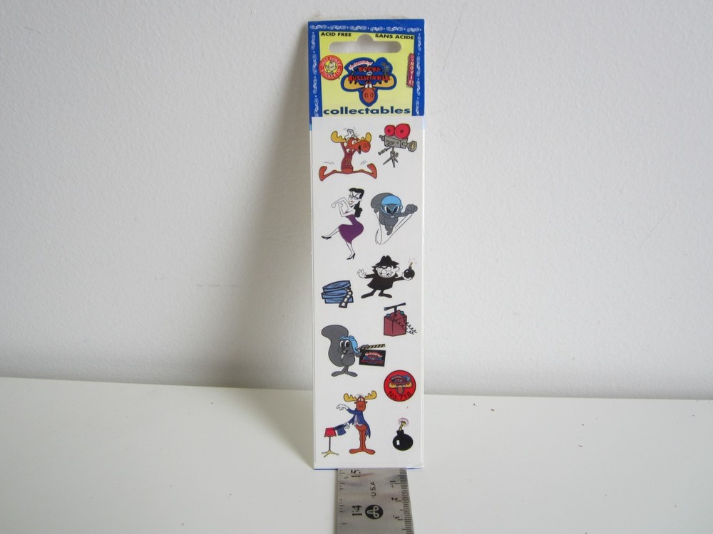Rocky and Bullwinkle, Vintage Stickers, Okee Dokee Sticker Co.