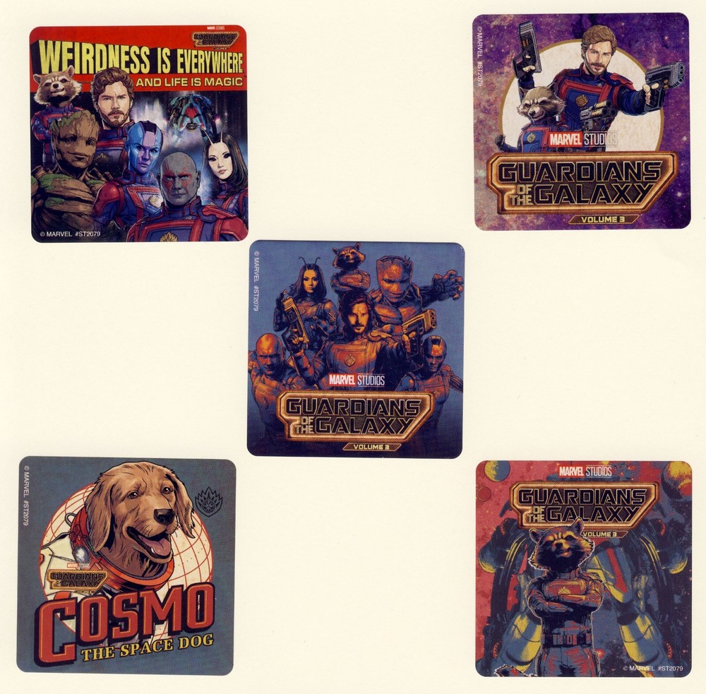 10 Guardians of the Galaxy Volume 3 – Large Stickers – Party Favors – Rewards