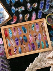 20Pcs Mixed 3D pattern Feathers Scrapbooking Stickers Decorative Feather Decals