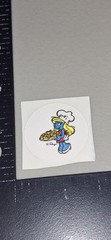 vintage Stickers Scratch N Sniff Smurfet SMURF PIZZA, Single,peyo RARE
